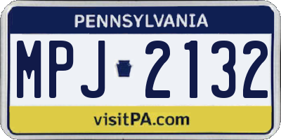 PA license plate MPJ2132