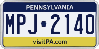 PA license plate MPJ2140