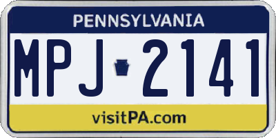 PA license plate MPJ2141