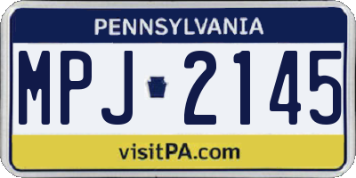 PA license plate MPJ2145