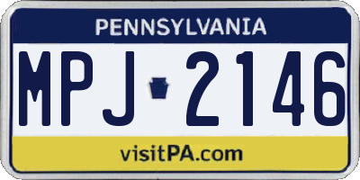 PA license plate MPJ2146