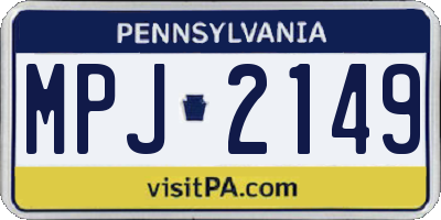 PA license plate MPJ2149