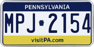PA license plate MPJ2154