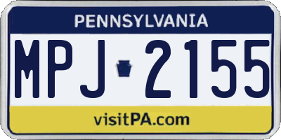 PA license plate MPJ2155
