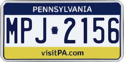 PA license plate MPJ2156