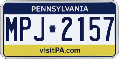 PA license plate MPJ2157