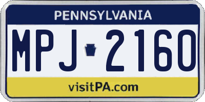 PA license plate MPJ2160