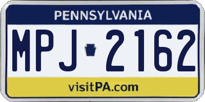 PA license plate MPJ2162
