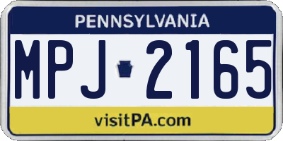 PA license plate MPJ2165