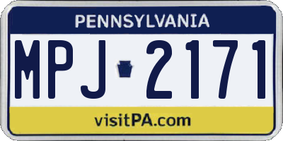PA license plate MPJ2171