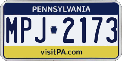 PA license plate MPJ2173