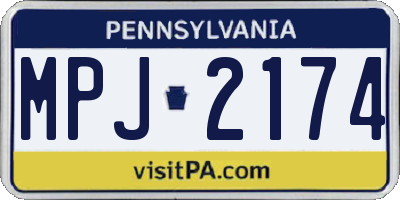 PA license plate MPJ2174
