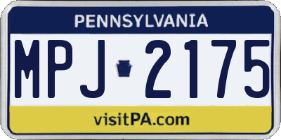 PA license plate MPJ2175
