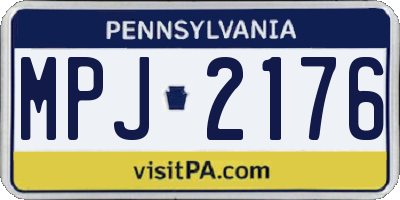 PA license plate MPJ2176