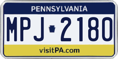 PA license plate MPJ2180