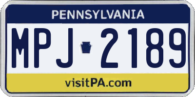 PA license plate MPJ2189