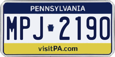 PA license plate MPJ2190