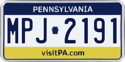 PA license plate MPJ2191