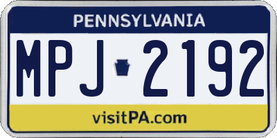 PA license plate MPJ2192