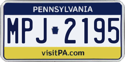 PA license plate MPJ2195