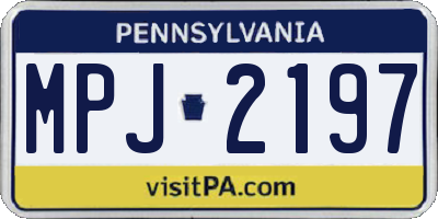PA license plate MPJ2197