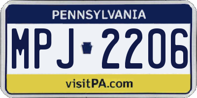 PA license plate MPJ2206