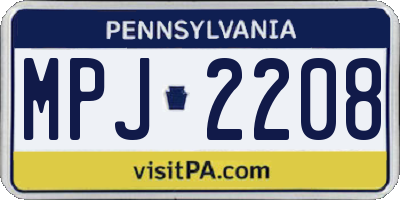 PA license plate MPJ2208