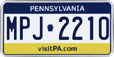 PA license plate MPJ2210
