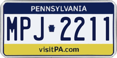 PA license plate MPJ2211