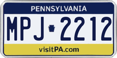 PA license plate MPJ2212