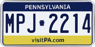 PA license plate MPJ2214
