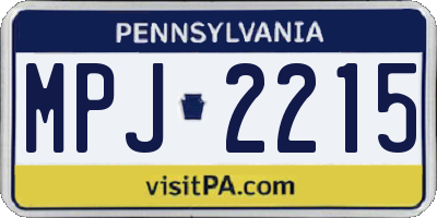 PA license plate MPJ2215