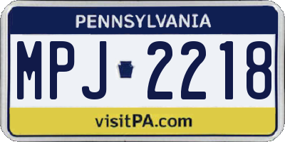 PA license plate MPJ2218
