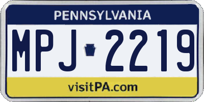 PA license plate MPJ2219