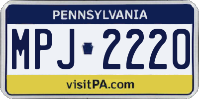 PA license plate MPJ2220