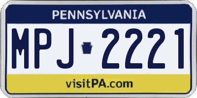 PA license plate MPJ2221