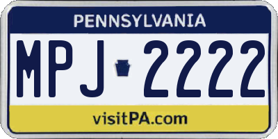 PA license plate MPJ2222