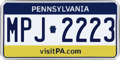 PA license plate MPJ2223