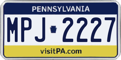 PA license plate MPJ2227