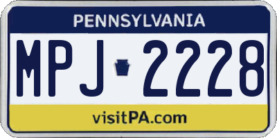PA license plate MPJ2228