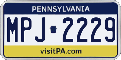 PA license plate MPJ2229