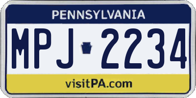 PA license plate MPJ2234
