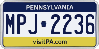 PA license plate MPJ2236