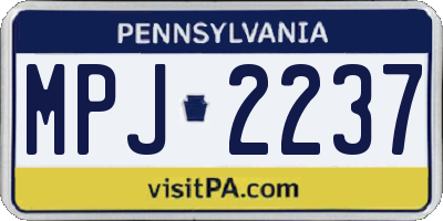 PA license plate MPJ2237