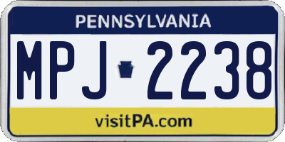 PA license plate MPJ2238