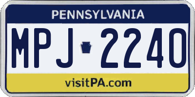PA license plate MPJ2240
