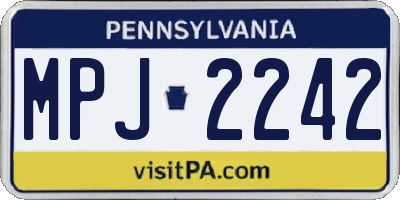 PA license plate MPJ2242