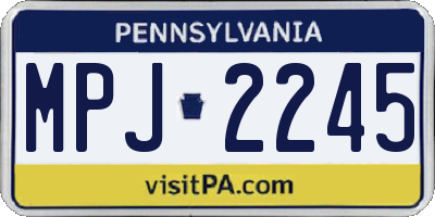 PA license plate MPJ2245