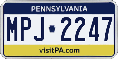 PA license plate MPJ2247