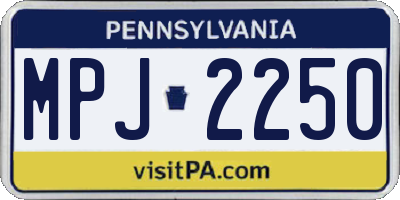 PA license plate MPJ2250